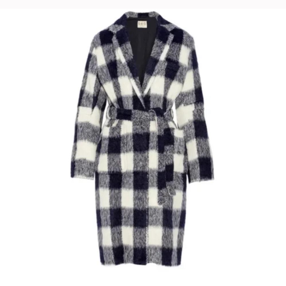 Sea NY Belted Gingham Coat XS